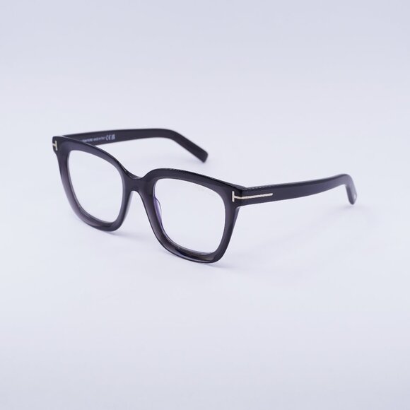Tom Ford FT5880-B 020 Eyeglasses Grey 51mm Square Frame, Blue Light Block Lenses - Picture 1 of 10